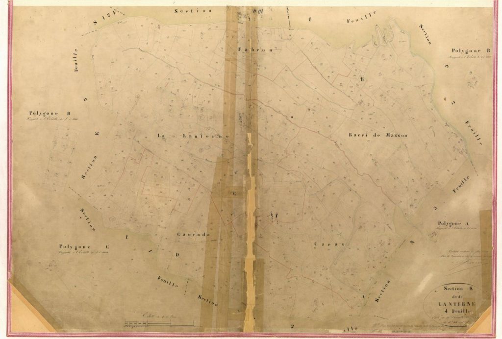 Cadastre-Section k-La Lanterne-Nice Ouest- 1871